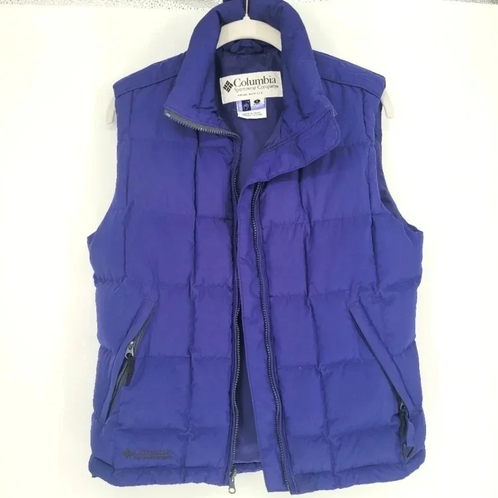 Columbia womens blue puffer feather & down vest size small